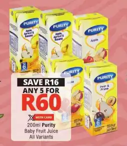 Checkers Purity Baby Fruit Juice All Variants offer