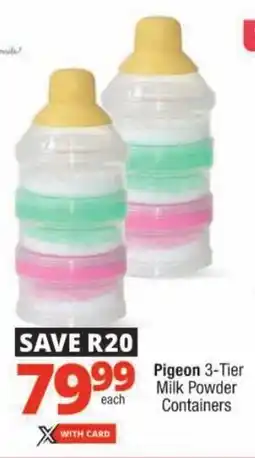 Checkers Pigeon 3-Tier Milk Powder Containers offer