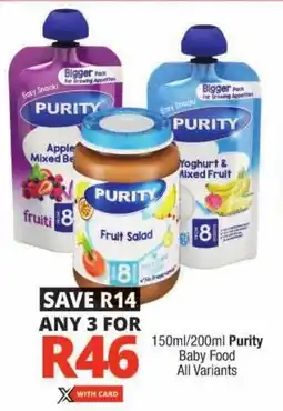 Checkers Purity Baby Food All Variants offer