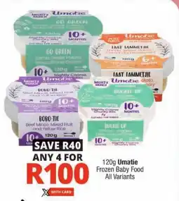 Checkers Umatie Frozen Baby Food All Variants offer