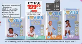 Checkers Lovies Ultra Premium Nappies Value Pack offer