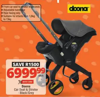 Checkers Doona Car Seat & Stroller offer