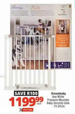 Checkers Dreambaby Ava White Pressure Mounted Baby Security Gate offer