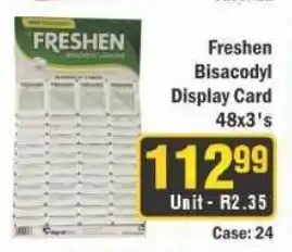 J&E Cash and Carry Freshen Bisacodyl Display Card offer