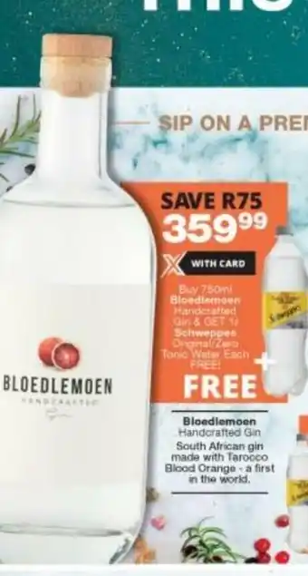 Checkers Liquor Shop Bloedlemoen Handcrafted Gin 750ml offer