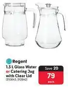 Makro Regent 1.3Ltr Glass Water Or Catering Jug With Clear Lid-Each offer