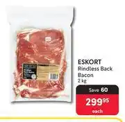 Makro Eskort Rindless Back Bacon-2Kg Each offer