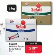 Makro Selati White Or Brown Sugar Tubes-5Kg Each offer