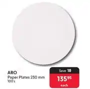 Makro Aro Paper Plates 230mm 100's-Each offer