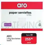 Makro Aro 1 Ply Serviettes-1000's Each offer