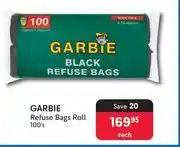 Makro Garbie Refuse Bags Roll-100's Each offer