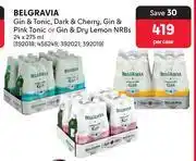 Makro Belgravia Gin & Tonic,Dark & Cherry,Gin & Pink Tonic Or Gin & Dry Lemon NRBs-24 x 275ml Per Case offer