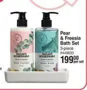 Dis-Chem Nature's Nourishment Pear & Freesia Bath Set 3 Piece-Per Set offer