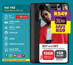 Shoprite Itel V52 Smartphone 4G LTE offer