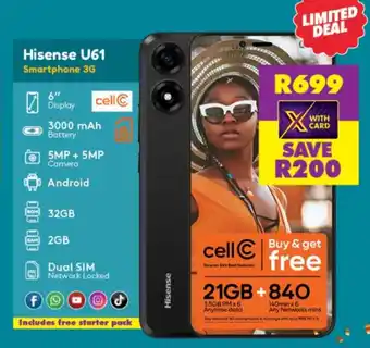 Shoprite Hisense U61 Smartphone 3G offer