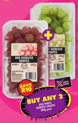 Shoprite Red/white seedless grapes offer