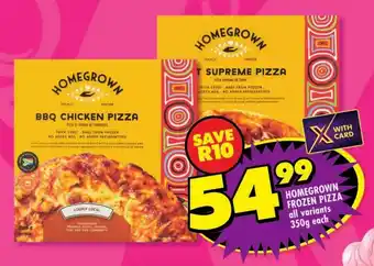 Shoprite homegrown frozen pizza all variants offer