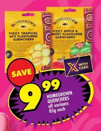 Shoprite Homegrown quenchers all variants offer