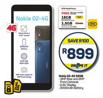 Pick n Pay Hypermarket Nokia 02-4G 32GB offer