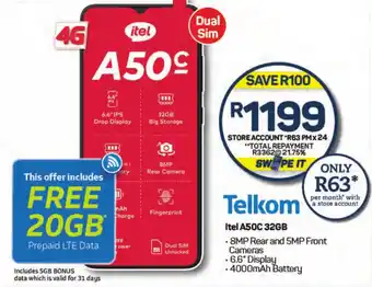 Pick n Pay Hypermarket Itel A50C 32GB offer