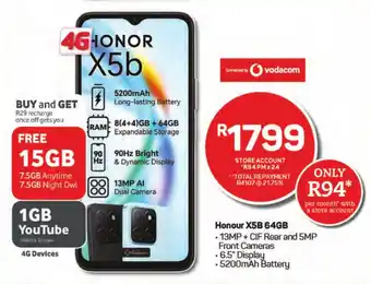 Pick n Pay Hypermarket Honor X5B 64GB offer