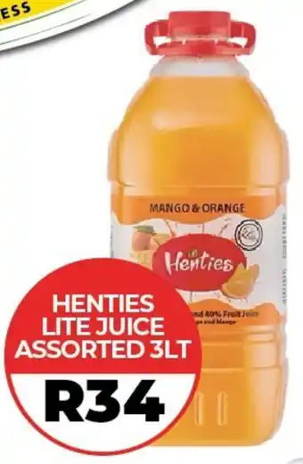 1UP Henties lite juice assorted offer