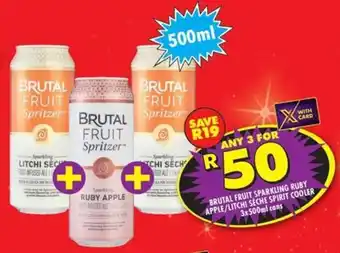 Shoprite Liquor Brutal fruit sparkling ruby apple/litchi seche spirit cooler offer