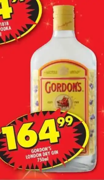 Shoprite Liquor Gordon's london dry gin offer