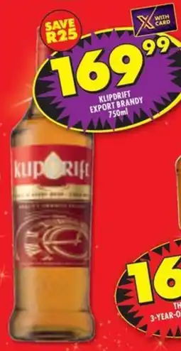 Shoprite Liquor Klipdrift export brandy offer