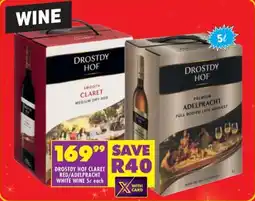 Shoprite Liquor Drostdy hof claret red/adelpracht white wine offer