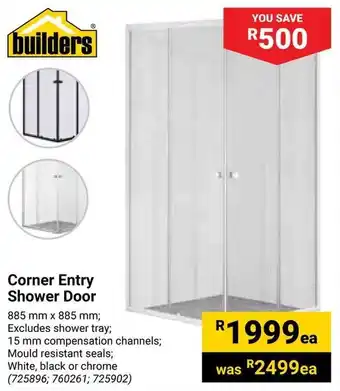 Builders Warehouse Corner Entry Shower Door offer