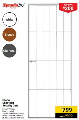 Builders Warehouse Econo Shootbolt Security Gate offer