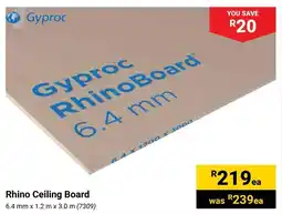 Builders Warehouse Gyproc Rhino Ceiling Board offer