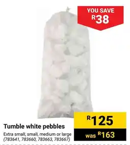 Builders Warehouse Tumble white pebbles offer