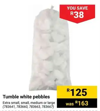 Builders Warehouse Tumble white pebbles offer