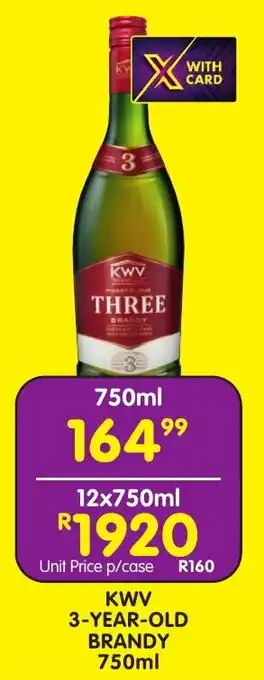 Shoprite Liquor Kwv 3-year-old brandy offer