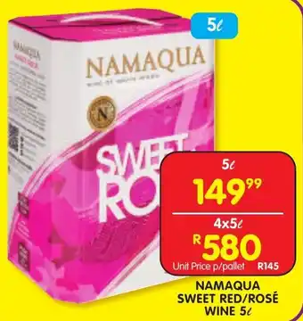 Shoprite Liquor Namaqua sweet red/rosé wine offer