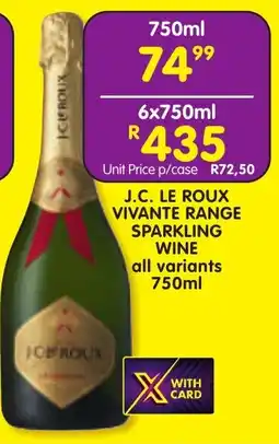 Shoprite Liquor J.c. le roux vivante range sparkling wine all variants offer