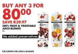 Woolworths 100% fruit & vegetable juice blends offer