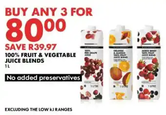 Woolworths 100% fruit & vegetable juice blends offer