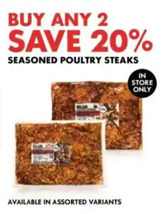 Woolworths Seasoned poultry steaks offer