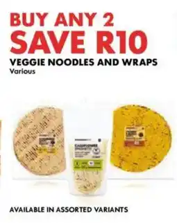 Woolworths Veggie noodles and wraps offer