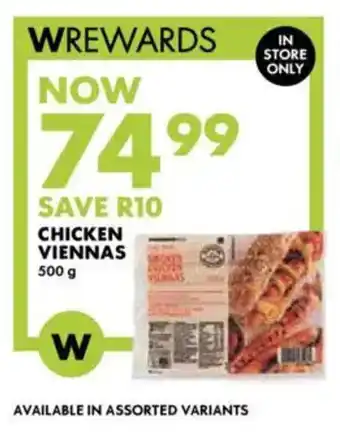 Woolworths Chicken viennas offer