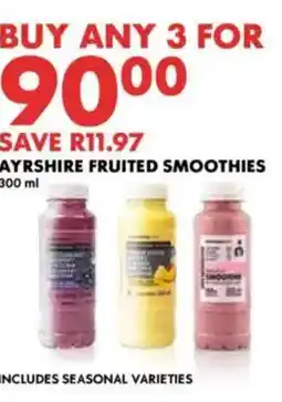 Woolworths Ayrshire fruited smoothies offer