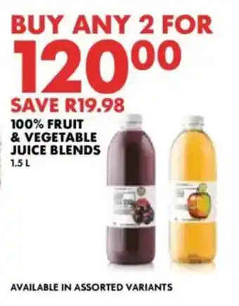 Woolworths 100% fruit & vegetable juice blends offer