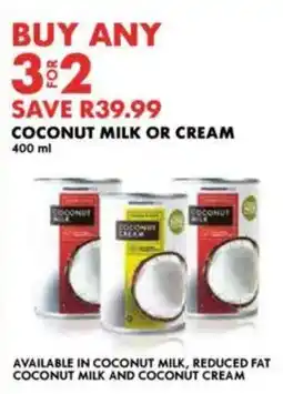 Woolworths Coconut milk or cream offer