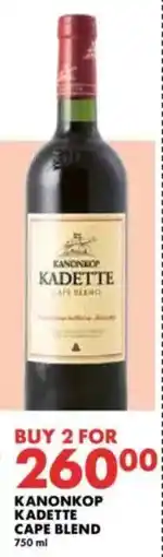 Woolworths Kanonkop kadette cape blend offer