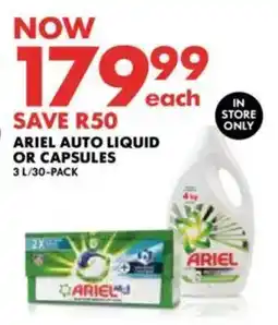 Woolworths Ariel auto liquid or capsules offer