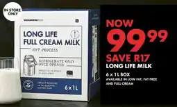 Woolworths Long life full cream milk offer