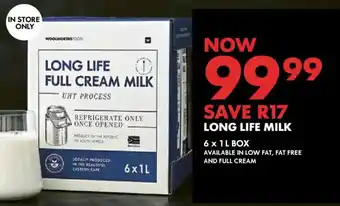 Woolworths Long life full cream milk offer